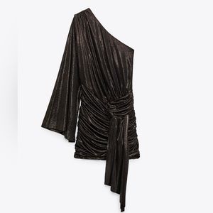 NWT Zara SHINY ASYMMETRIC DRESS